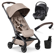 Прогулочная коляска Joolz Aer 2 SE и автокресло Baby-Safe Core Midnight Grey Sandy taupe