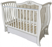 Детская кроватка Кедр Мэри 3 (маятник универсальный,колесо) белый