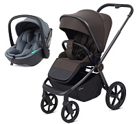 Детская прогулочная коляска Rant Flex Color с автокреслом Miro Graphite Shine Brown