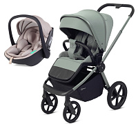Детская прогулочная коляска Rant Flex Color с автокреслом Miro Beige Forest Green