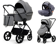 Детская коляска Rant Teo Soft 3 в 1 с автокреслом Carry Pro Graphite Grey