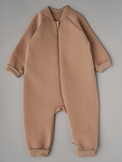 Детский комбинезон Little Star со стойкой на молнии ножки на манжете бежевый 62