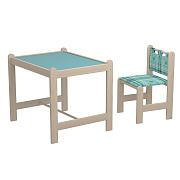 Детский набор мебели Nika Малыш-2 (стол+стул) столешн.зеленая Симпатия