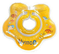 Круг для купания Uviton с погремушкой желтый