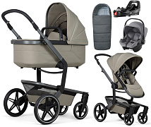 Детская коляска 4 в 1 Joolz Day 5 и автокресло Baby-Safe Core Frost Grey и база Vario Base 5Z + конверт в подарок Sage green