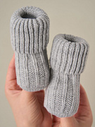 Носочки вязаные Little Star Лапша 5100 (ЧЗ-нк) светло-серый, 8 см