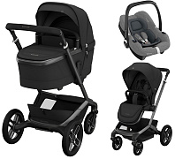 Детская коляска Maxi-Cosi Fame 3 в 1 с автокреслом CabrioFix Select grey Twillic Black/Черный