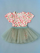 Комплект одежды Little Star 2 пр. 715116 Тюльпаны, крем/олива 62