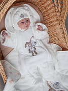 Детский комбинезон НаследникЪ Выжанова велюровый утепленный НВ006 ЧЗ экрю 56