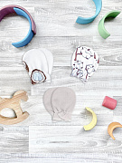 Рукавички-антицарапки Mjolk Кокосы, Хлопок, Песочный серый сет из 3х пар