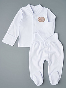 Кофточка на кнопках ползунки Little Star интерлок 13201 белый 62