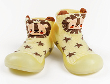 Ботиночки-носочки детские AmaroBaby First Step Animals, с дышащей подошвой желтый 23