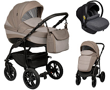 Детская коляска Indigo Indigo New 3 в 1 с автокреслом Avionaut Cosmo Grey In05 коричневый