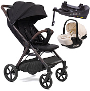 Прогулочная коляска Peppy Vigo с автокреслом Verona Beige и базой Black черный
