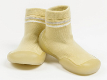 Ботиночки-носочки детские Amarobaby First Step с дышащей подошвой желтый 24