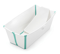 Детская ванночка Stokke Flexi Bath с горкой для купания Бело-голубой (White Aqua)