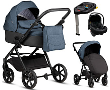 Детская коляска Tutis Leo 3 Plus 4 в 1 с автокреслом Elo Lux EduSky Black с базой 1582288 Deep Blue