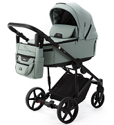 Детская коляска Adamex Zico Deluxe New 3 в 1 ZN-SA20 (СЕРО-ЗЕЛЕНАЯ КОЖА)