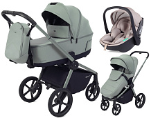 Детская коляска Rant Flex Therm Soft 3 в 1 с автокреслом Miro Beige Forest Green