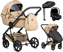 Детская коляска Tutis Viva 6 Plus Teddy 4 в 1 с автокреслом Elo Lux EduSky Black и базой 1612111 Creamy