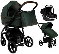 Детская коляска Roan Esso 2025 3 в 1 с автокреслом Tutis Elo Black ESS113/1 Dark Green/Black