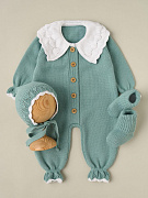 Комбинезон с воротником, чепчик, носочки Little Star Классик 807333 (ЧЗ-нк) полынь/белый 62