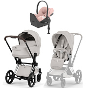 Коляска Cybex Priam V Chrome Style Cloud T Peach Pink Plus Base T 4 в 1 City Grey