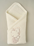 Конверт-одеяло на выписку вязаный весна-осень Little Star мишка малыш, кремовый