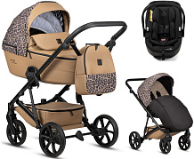Детская коляска Tutis Viva 6 Plus Wild Elegance 3 в 1 с автокреслом Beno Black Savannah Brown