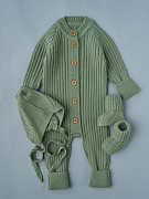 Комбинезон, шапочка гномик, носки Little Star Лапша 0001-3 (ЧЗ-нк) серо-зеленый 56