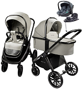 Детская коляска AmaroBaby Motus V2 4 в 1 с автокреслом Rant Miro Graphite и базой белый