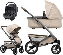 Детская коляска 3 в 1 Joolz Geo5 и автокресло Baby-Safe Core Midnight Grey2 Sandy Taupe