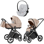 Коляска Carrello Vector 2025 CRL-6551 и автокресло Cybex Cloud G i-Size Fog Grey 3 в 1 Mellow Beige