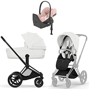 Коляска Cybex Priam V Matt Black Style Cloud T Peach Pink Plus Base T 4 в 1 Off White