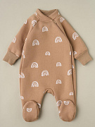 Комбинезон Little Star Радуги из футера с начесом 0214 (ЧЗ-мз) бежевый 62