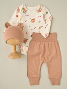 Боди, штанишки, узелок Little Star Мимимишки с подарками 728126 (ЧЗ-мз) сливочный/карамельный 62