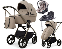 Детская коляска Rant Teo Soft 4 в 1 с автокреслом Miro Beige и базой Cloud