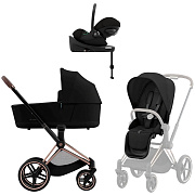Коляска Cybex Priam IV Rosegold complete Cloud G3 Magic Black Base G3 4 в 1 Sepia Black