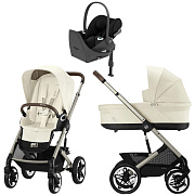 Коляска Cybex Talos S Lux TPE complete Cloud T Sepia Black Base T 4 в 1 Seashell Beige с дождевиками