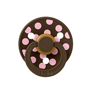 Пустышка латексная Bibs Studio Colour - Polka, 0+ мес. 10034215 Mocha/Baby Pink