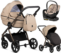 Детская коляска Tutis Uno 6 Plus Essential collection 4 в 1 с автокреслом Beno Beige и базой 1602146 Nougat с сумкой