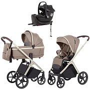 Коляска Carrello Vector CRL-6550 Ammonite AY329 Pro Absolute Black с базой Isofix 3 в 1 Walnut Beige