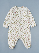 Комбинезон на кнопках Little Star Веточки с ягодками интерлок 30032 (ЧЗ-мз) крем 68