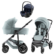 Коляска 3 в 1 Britax Roemer Smile 5Z Style и автокресло Baby-Safe PRO Style Night Blue Harbor Blue
