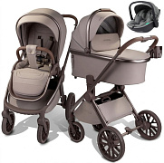 Детская коляска AmaroBaby Motus Premium Ecco Exclusive 3 в 1 с автокреслом Rant Miro Olive мокко