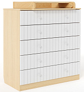 Комод Antemi Fred с пеленальным столиком НИК 73б/в белый/винченца + НиК 70 в/д Винченцо/Дерево