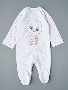 Комбинезон на кнопках интерлок Little Star гусенок, белый 74