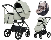 Детская коляска Rant Teo Soft 3 в 1 с автокреслом Aster Zero Beige Sage