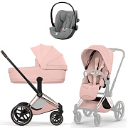 Коляска Cybex Priam V Rosegold Style Cloud G3 Stone Grey Plus 3 в 1 Peach Pink