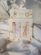 Платочки НаследникЪ Выжанова муслин 21х21 4 шт Н08030 ЧЗ зайка в платье